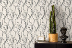Women Face Art Line Wallpaper / Peel and Stick Wallpaper Removable Wallpaper Home Decor Wall Art Wall Decor Room Decor - D383