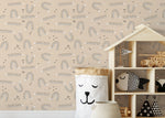 Neutral Nursery Wallpaper / Peel and Stick Wallpaper Removable Wallpaper Home Decor Wall Art Wall Decor Room Decor - D406