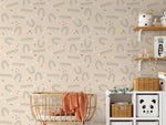Neutral Nursery Wallpaper / Peel and Stick Wallpaper Removable Wallpaper Home Decor Wall Art Wall Decor Room Decor - D406