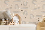 Neutral Nursery Wallpaper / Peel and Stick Wallpaper Removable Wallpaper Home Decor Wall Art Wall Decor Room Decor - D406