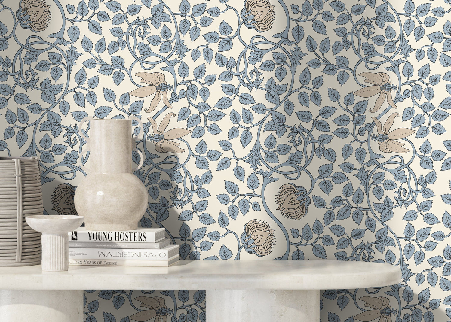 Light Blue William Morris Wallpaper / Peel and Stick Wallpaper Removable Wallpaper Home Decor Wall Art Wall Decor Room Decor - D506