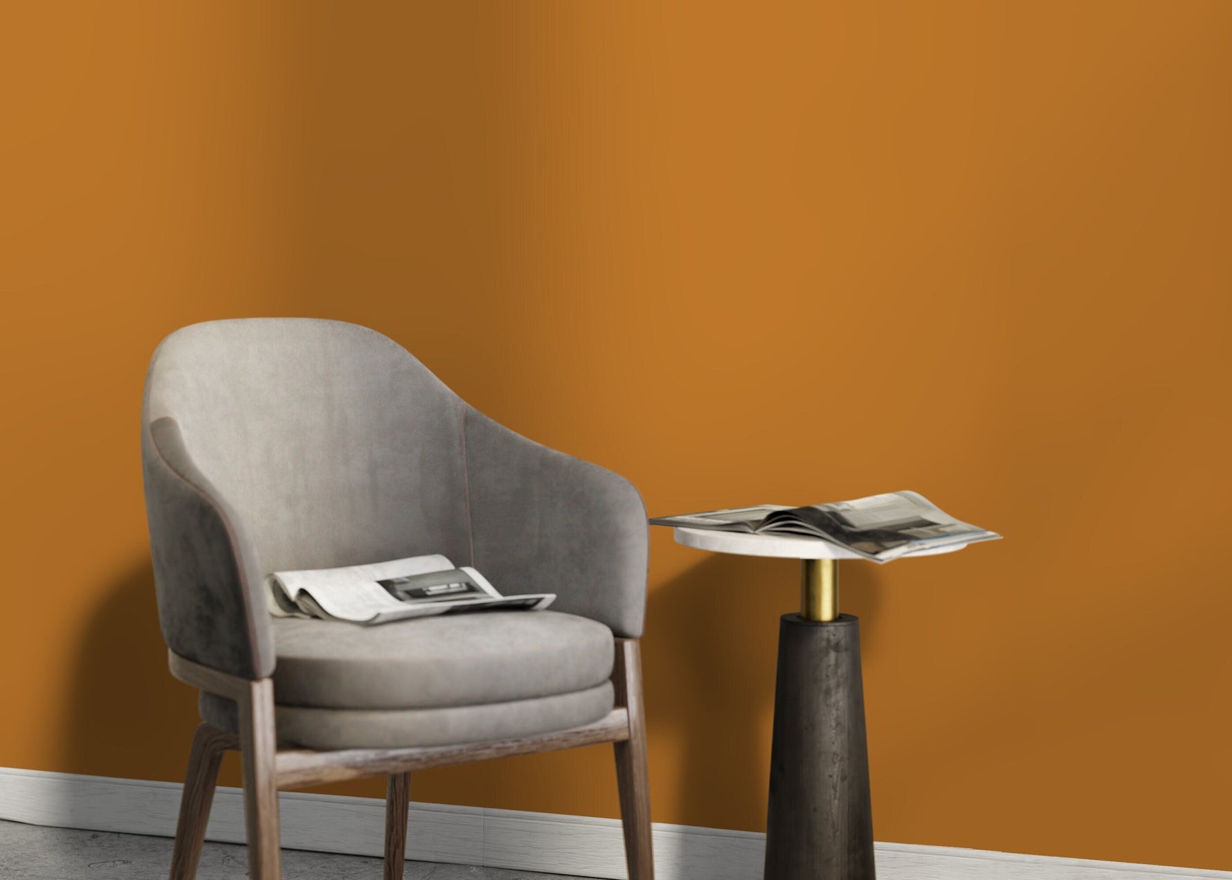 Brownish Orange Wallpaper / Solid Color / Peel and Stick Wallpaper Removable Wallpaper Home Decor Wall Art Wall Decor Room Decor - D416