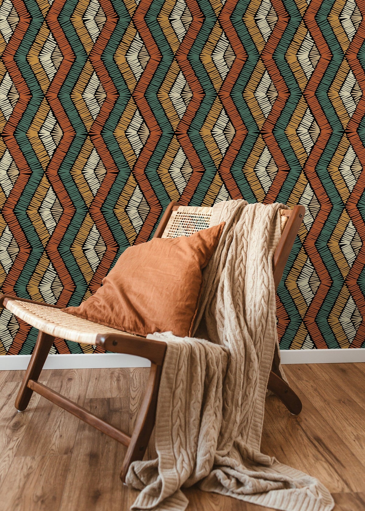 Chevron Wallpaper / Peel and Stick Wallpaper Removable Wallpaper Home Decor Wall Art Wall Decor Room Decor - D513
