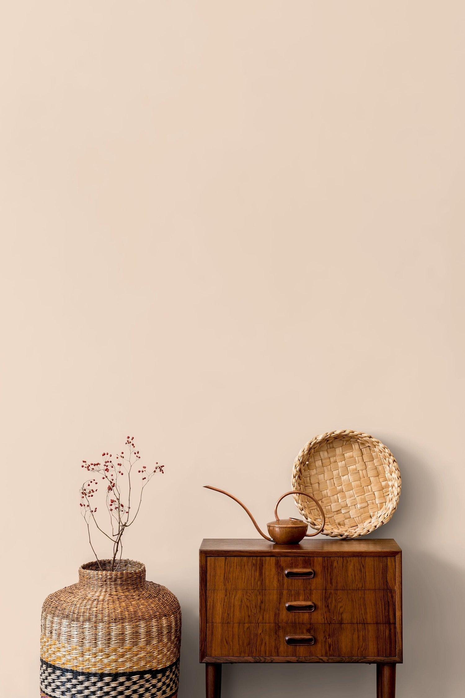 Champagne Pink Wallpaper / Solid Color / Peel and Stick Wallpaper Removable Wallpaper Home Decor Wall Art Wall Decor Room Decor - D424