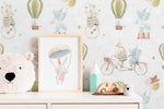 Circus Kids Wallpaper / Peel and Stick Wallpaper Removable Wallpaper Home Decor Wall Art Wall Decor Room Decor - D531