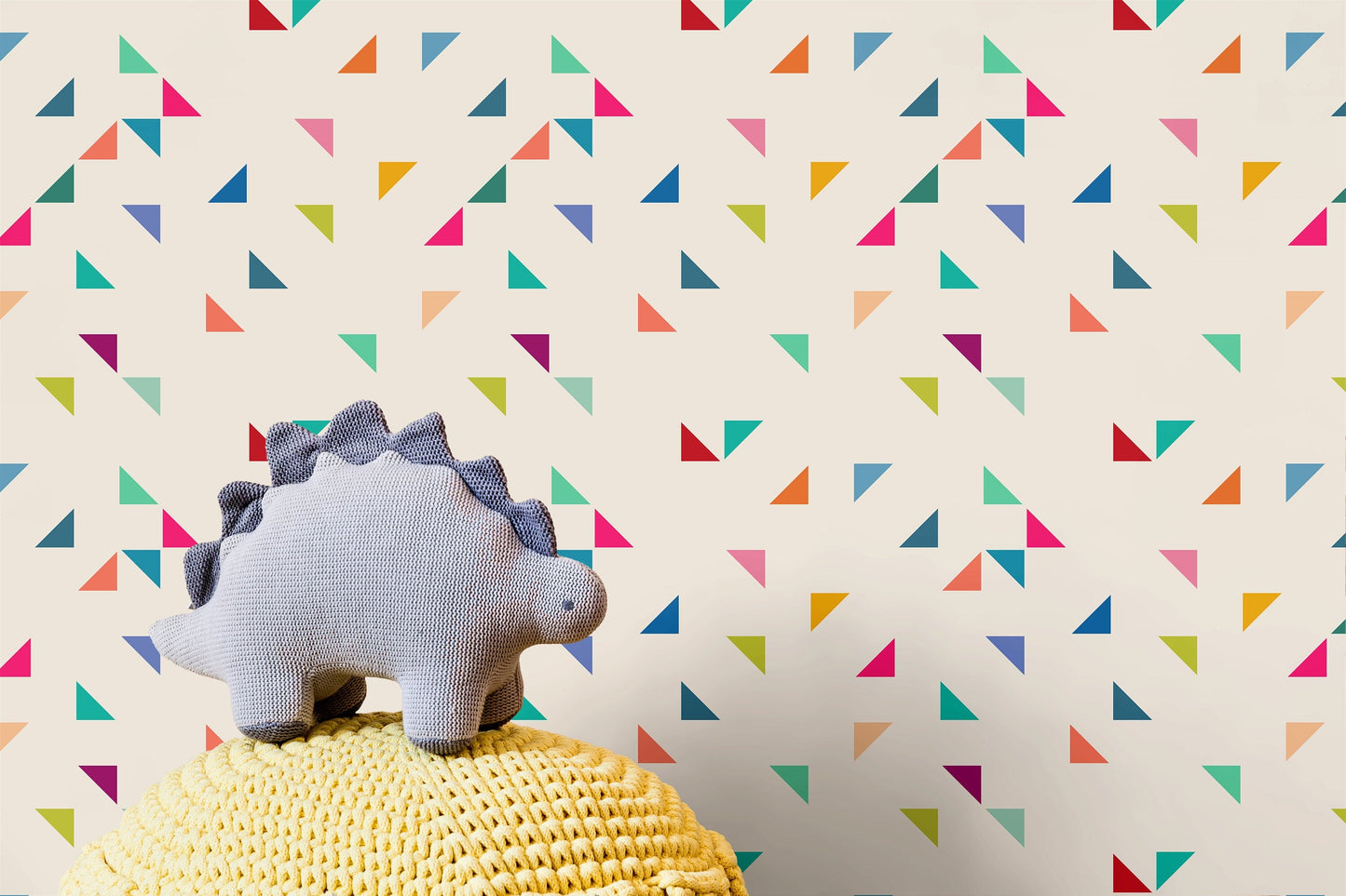 Colored Triangles Geometric Wallpaper Removable Wallpaper Peel and Stick Wallpaper Wall Paper Wall - B292