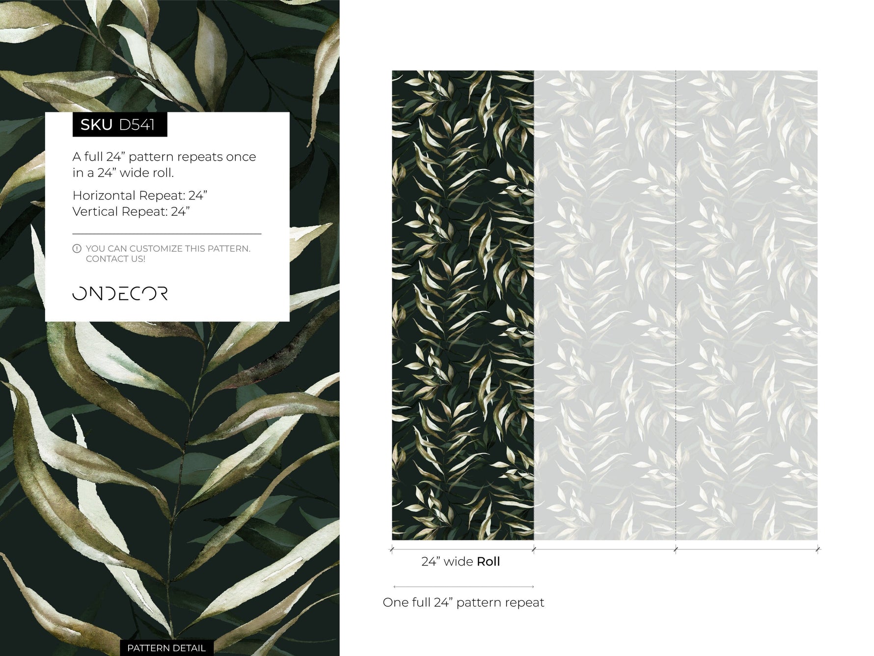Tropical Leaf Wallpaper / Peel and Stick Wallpaper Removable Wallpaper Home Decor Wall Art Wall Decor Room Decor - D541