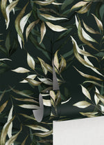 Tropical Leaf Wallpaper / Peel and Stick Wallpaper Removable Wallpaper Home Decor Wall Art Wall Decor Room Decor - D541