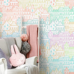 Wallpaper Peel and Stick Wallpaper Removable Wallpaper Home Decor Wall Art Wall Decor Room Decor / Colorful City Wallpaper - A743