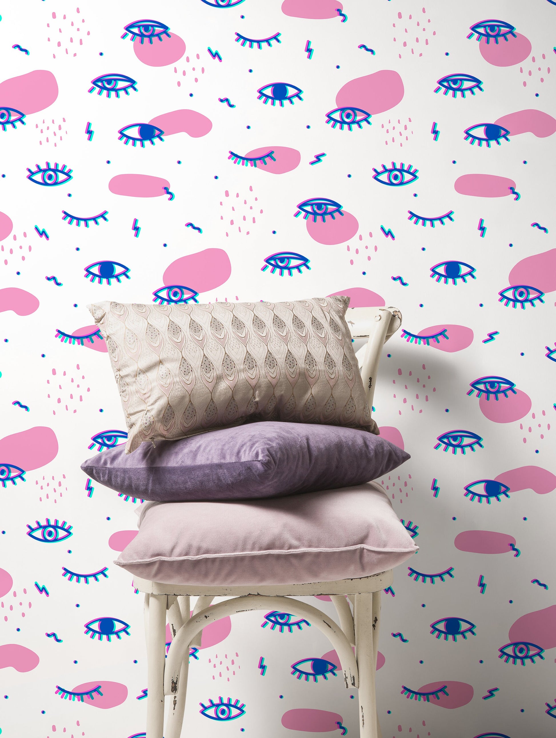 Removable Wallpaper Peel and Stick Wallpaper Wall Paper Wall - Eclectic Eyes Wallpaper - B363