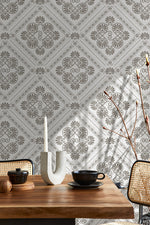 Beige Retro Tile Wallpaper / Peel and Stick Wallpaper Removable Wallpaper Home Decor Wall Art Wall Decor Room Decor - D134