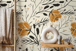 Floral Boho Wallpaper / Peel and Stick Wallpaper Removable Wallpaper Home Decor Wall Art Wall Decor Room Decor - D150