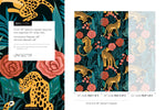 Tiger and Roses Garden Wallpaper / Peel and Stick Wallpaper Removable Wallpaper Home Decor Wall Art Wall Decor Room Decor - D155