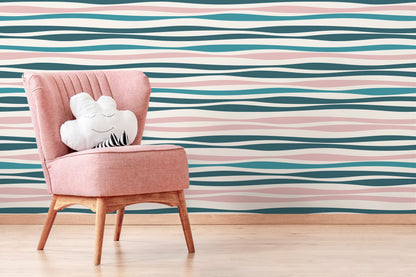 Abstract Striped Wallpaper / Peel and Stick Wallpaper Removable Wallpaper Home Decor Wall Art Wall Decor Room Decor - D487