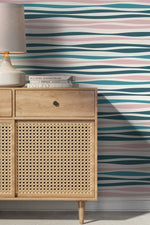 Abstract Striped Wallpaper / Peel and Stick Wallpaper Removable Wallpaper Home Decor Wall Art Wall Decor Room Decor - D487