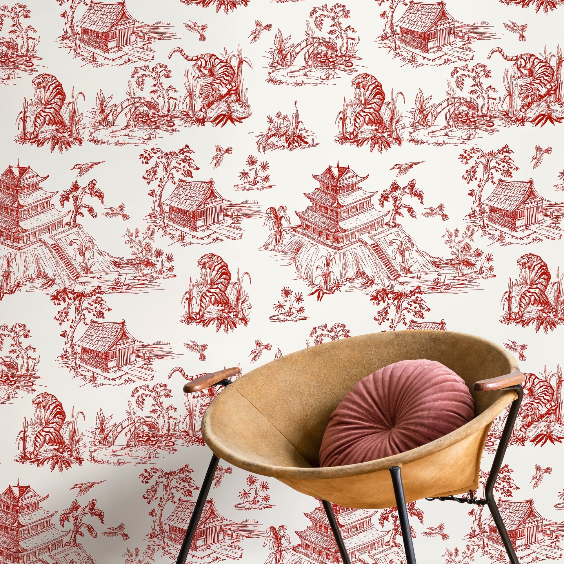 Dragon Waves Wallpaper - Removable Wallpaper Peel and Stick Wallpaper Wall Paper - C105