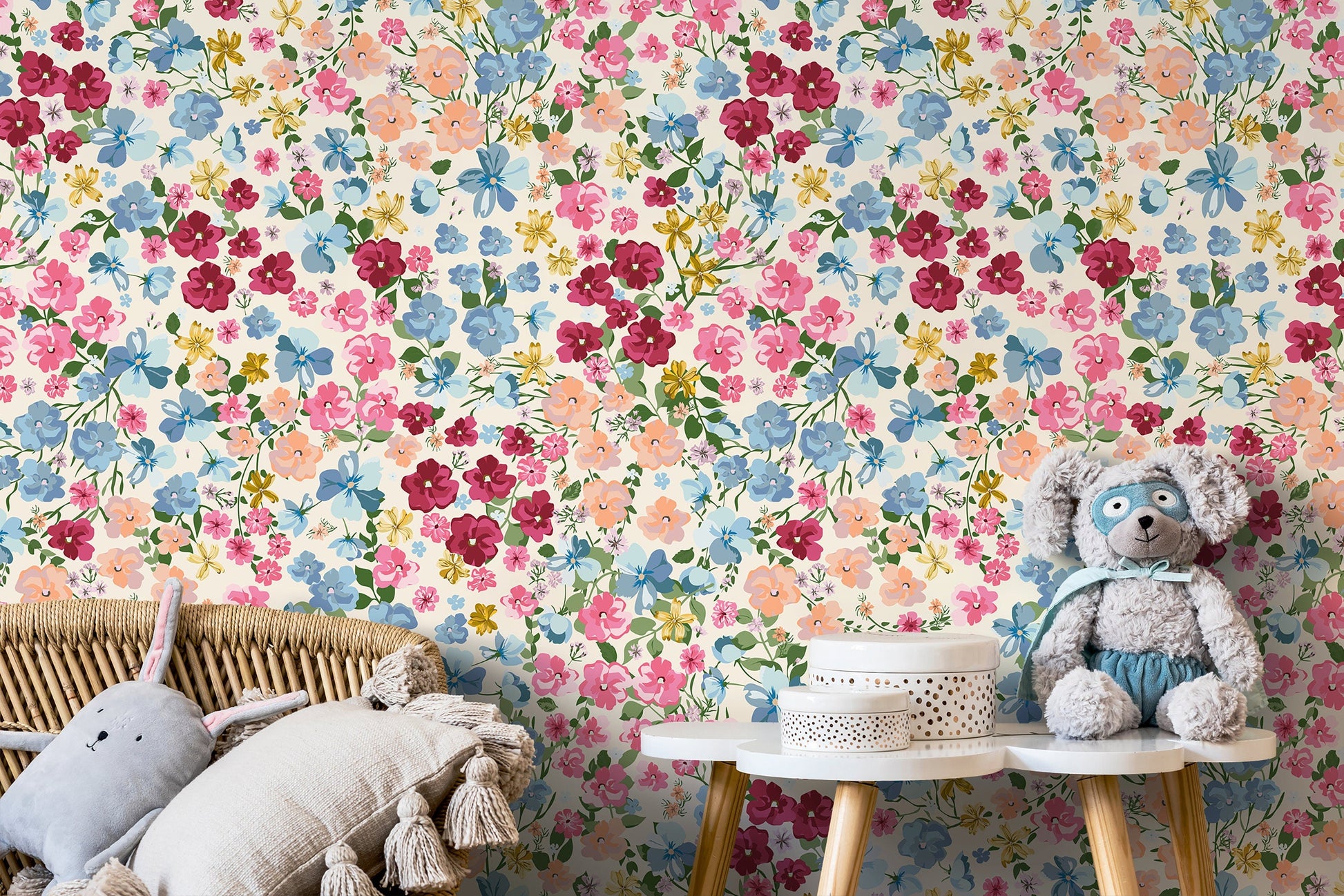 Flower Wallpaper - Removable Wallpaper Peel and Stick Wallpaper Wall Paper Wall - B298
