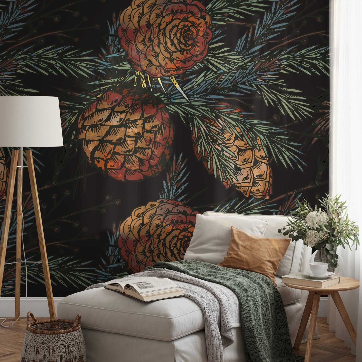 Watercolor Flowers Wallpaper - Removable Wallpaper Peel and Stick Wallpaper Wall Paper Wall Mural - B348