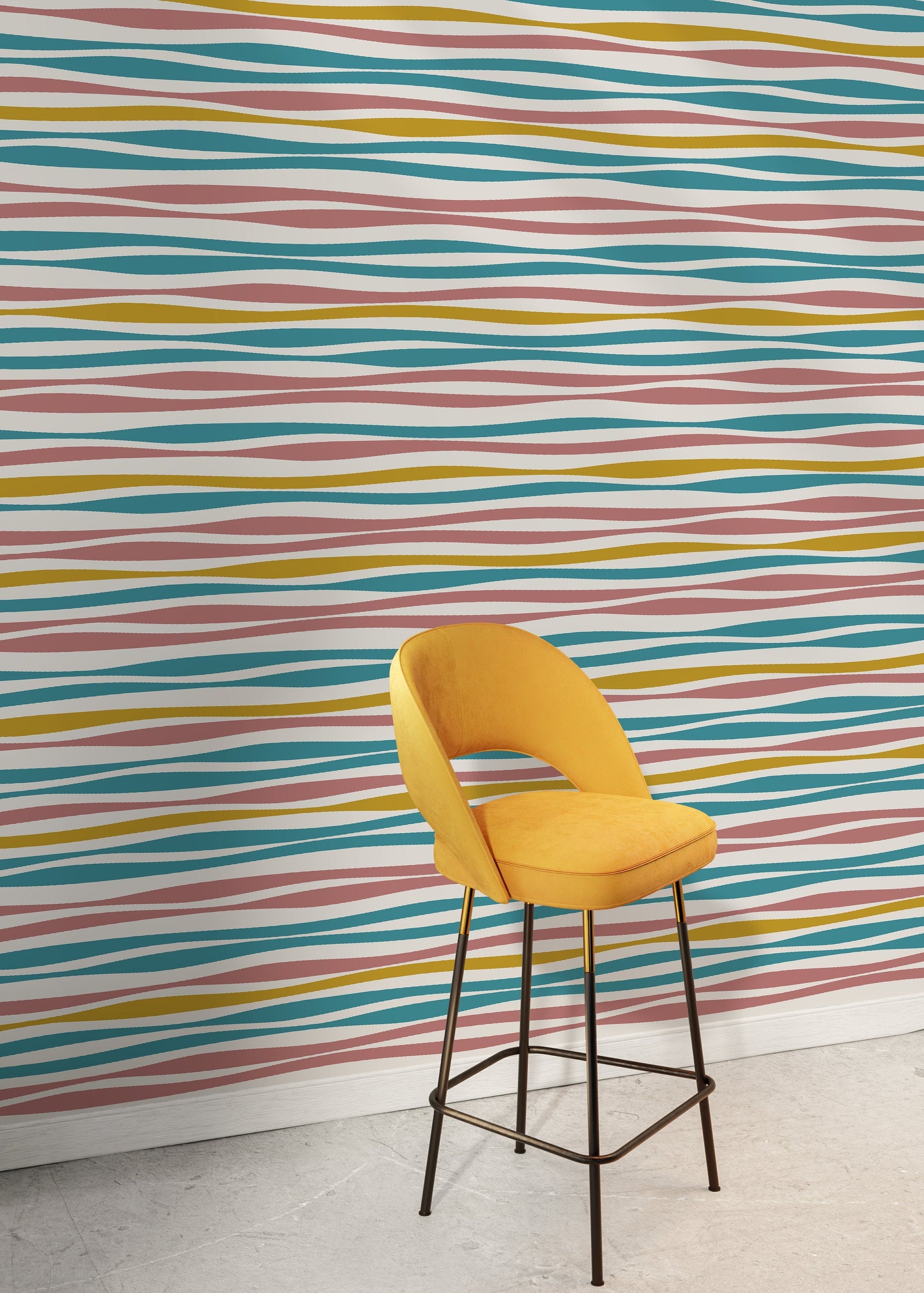 Colorful Abstract Striped Wallpaper / Peel and Stick Wallpaper Removable Wallpaper Home Decor Wall Art Wall Decor Room Decor - D490