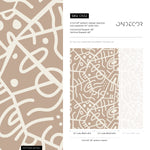 Beige Abstract Wallpaper Ethnic Wallpaper Peel and Stick Wallpaper Home Decor - D552