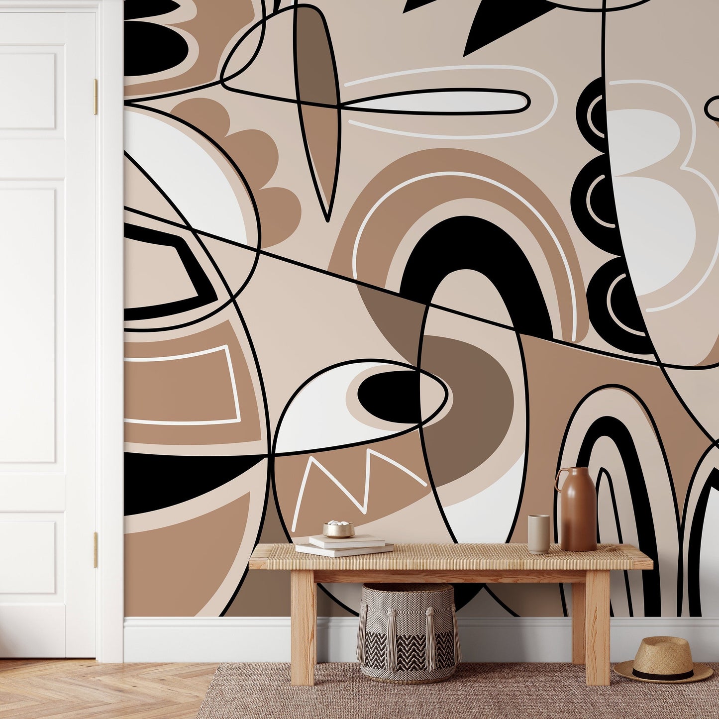 Modern Cubism Art Wallpaper Abstract Mural Peel and Stick Wallpaper Home Decor - D559