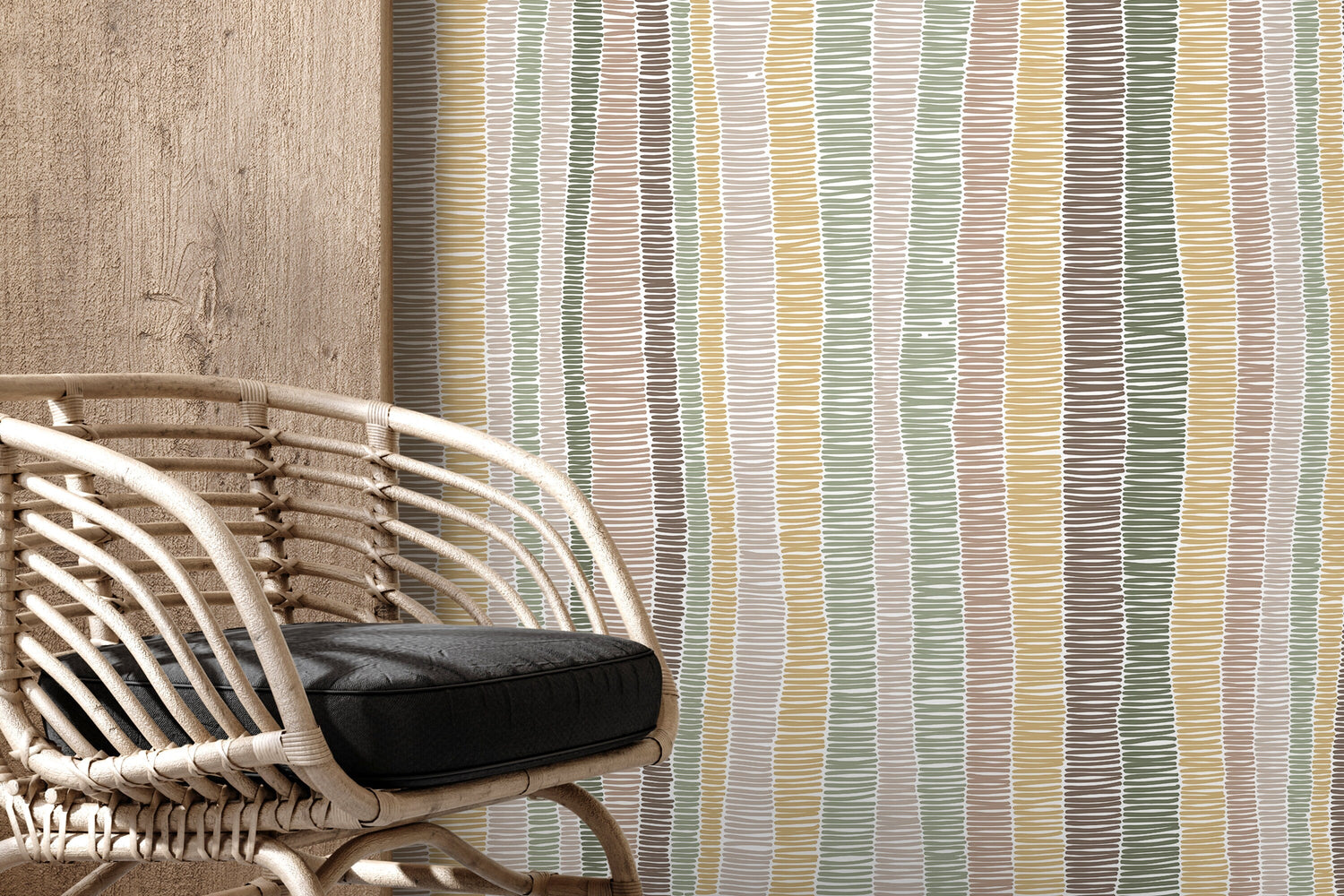 Pastel Abstract Striped Wallpaper / Peel and Stick Wallpaper Removable Wallpaper Home Decor Wall Art Wall Decor Room Decor - D510