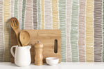 Pastel Abstract Striped Wallpaper / Peel and Stick Wallpaper Removable Wallpaper Home Decor Wall Art Wall Decor Room Decor - D510