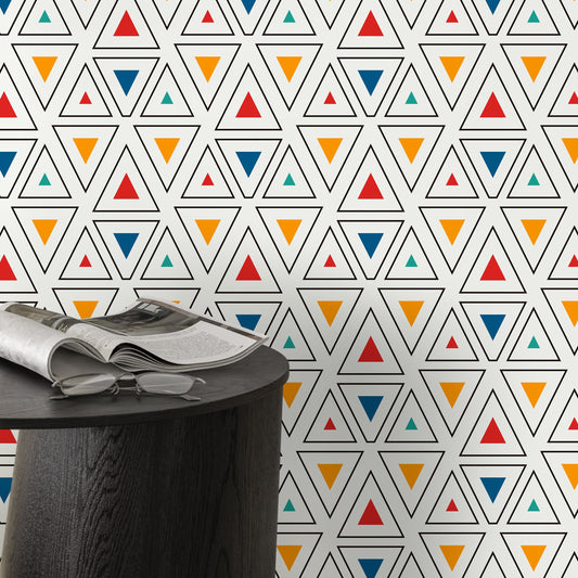 Removable Wallpaper Peel and Stick Wallpaper Wall Paper Wall - Geometric Triangles Wallpaper - C177