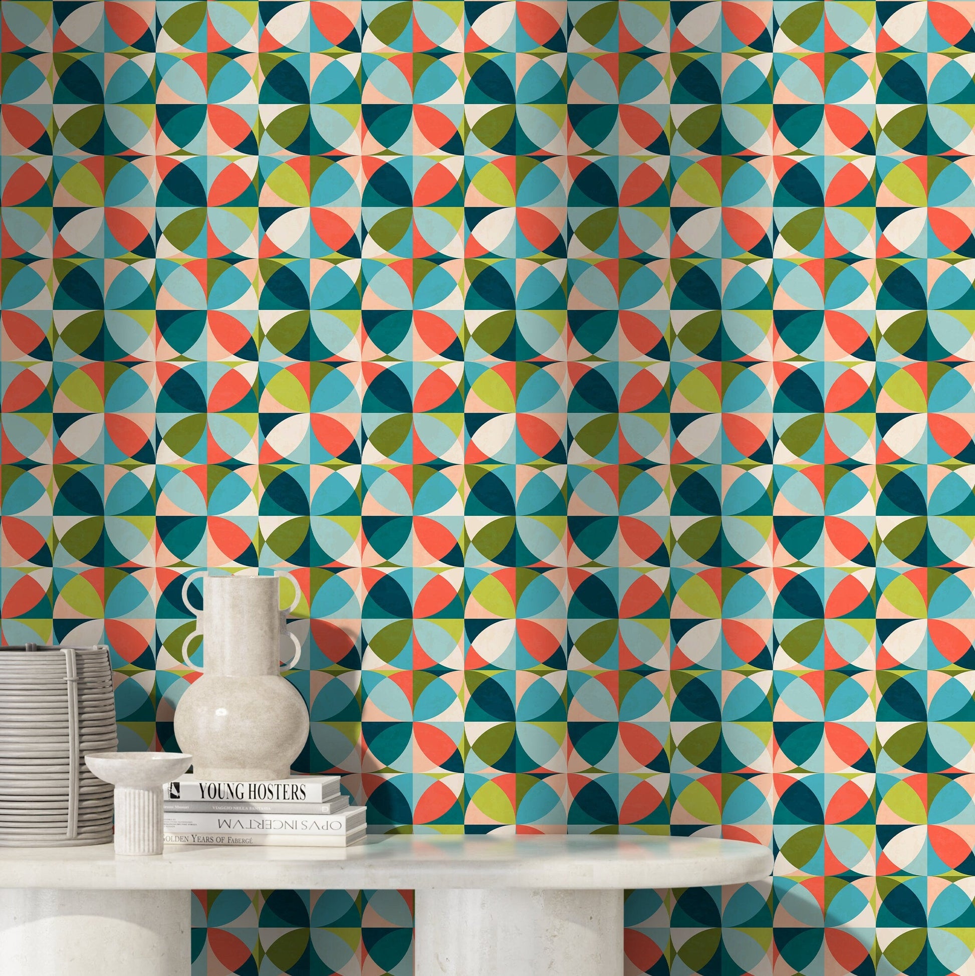 Removable Wallpaper Peel and Stick Wallpaper Wall Paper Wall - Geometric Triangles Wallpaper - C192