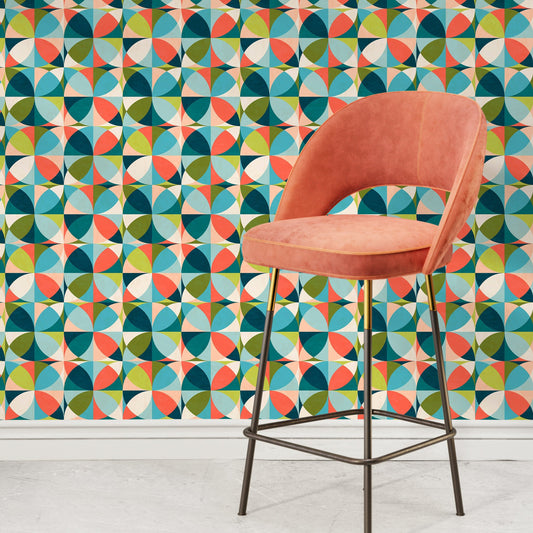 Removable Wallpaper Peel and Stick Wallpaper Wall Paper Wall - Geometric Triangles Wallpaper - C192