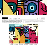Colorful Cubism Art Wallpaper Abstract Modern Mural Peel and Stick Wallpaper Home Decor - D566
