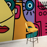 Colorful Cubism Art Wallpaper Abstract Modern Mural Peel and Stick Wallpaper Home Decor - D566