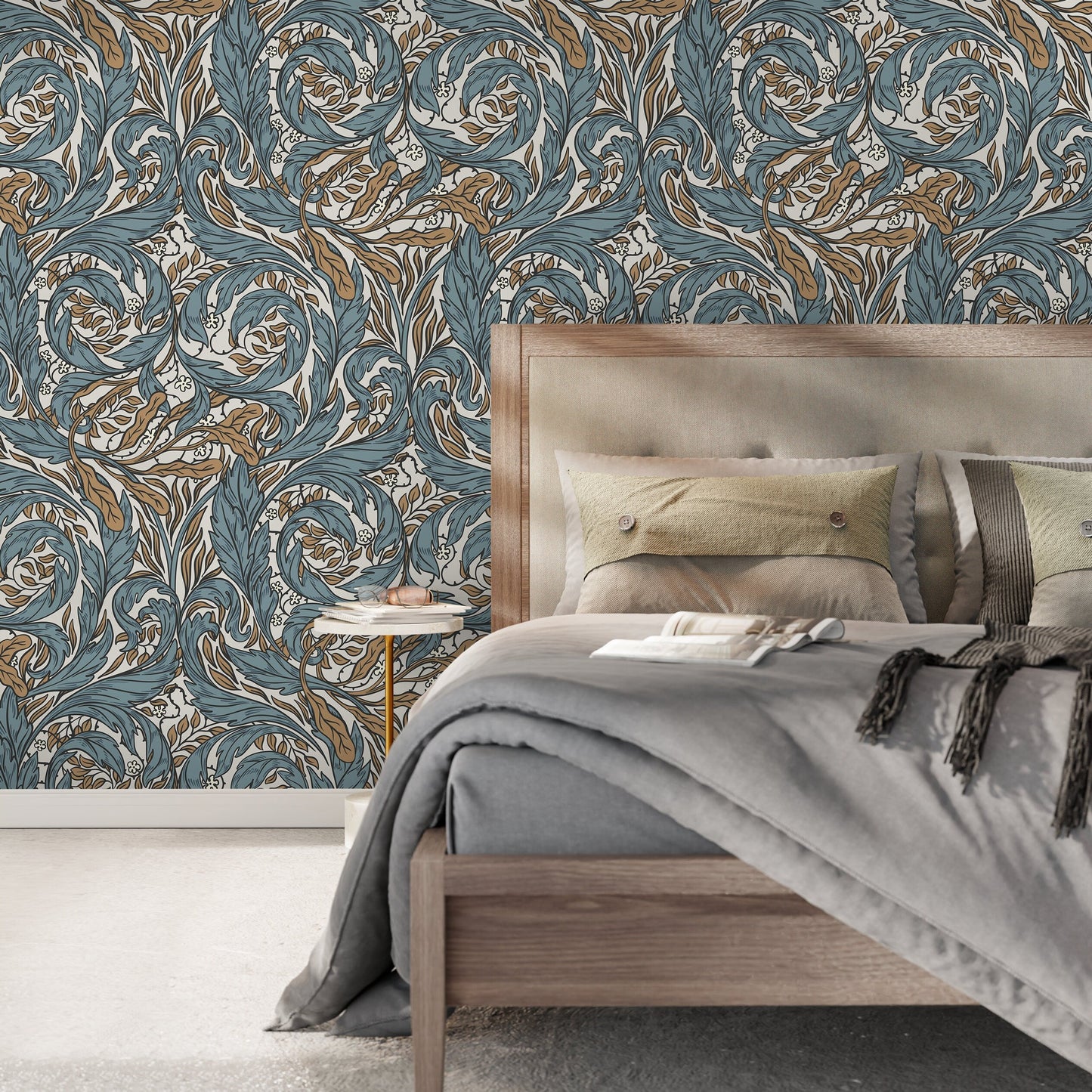 Ornamental Garden Wallpaper / Peel and Stick Wallpaper Removable Wallpaper Home Decor Wall Art Wall Decor Room Decor - D489