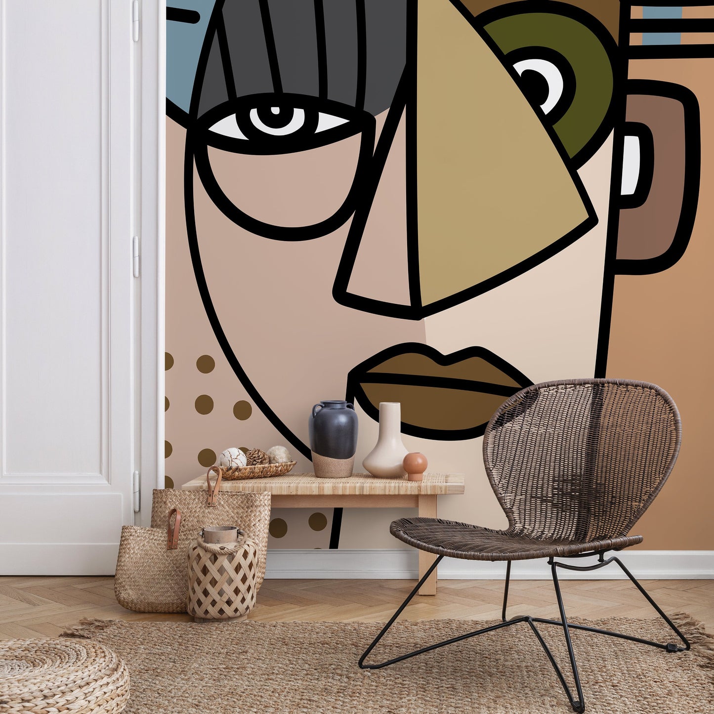 Cubism Art Wallpaper Abstract Modern Mural Peel and Stick Wallpaper Home Decor - D567