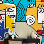 Modern Cubism Art Wallpaper Abstract Mural Peel and Stick Wallpaper Home Decor - D569