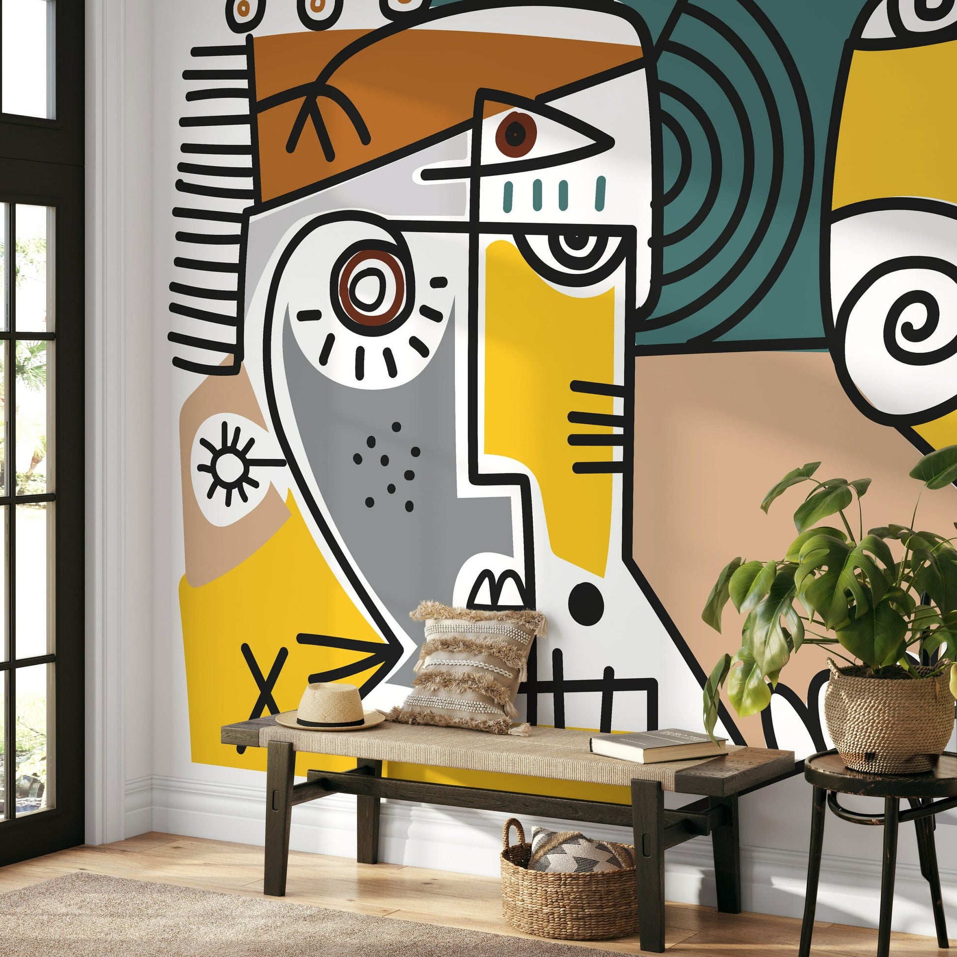 Modern Abstract Wallpaper Modern Mural Peel and Stick Wallpaper Home Decor - D570