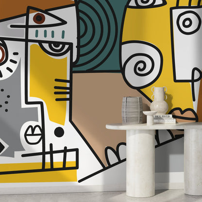 Modern Abstract Wallpaper Modern Mural Peel and Stick Wallpaper Home Decor - D570