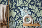 Green and Blue William Morris Wallpaper / Peel and Stick Wallpaper Removable Wallpaper Home Decor Wall Art Wall Decor Room Decor - D516