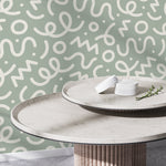 Green Abstract Wallpaper Modern Wallpaper Peel and Stick Wallpaper Home Decor - D573