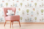 Circus Kids Wallpaper / Peel and Stick Wallpaper Removable Wallpaper Home Decor Wall Art Wall Decor Room Decor - D531
