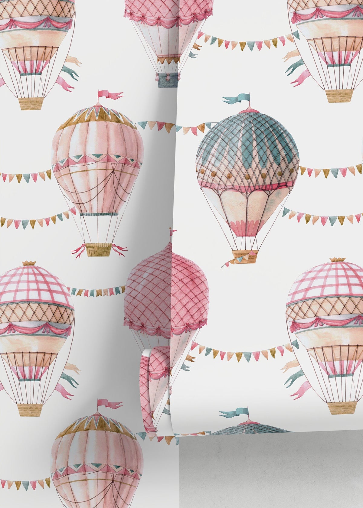 Balloon Nursery Wallpaper / Peel and Stick Wallpaper Removable Wallpaper Home Decor Wall Art Wall Decor Room Decor - D532