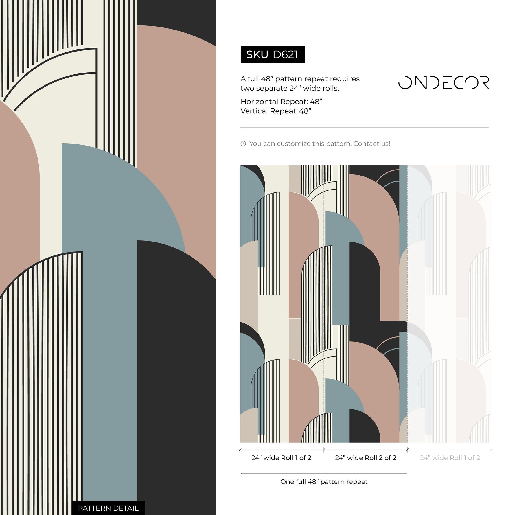 Abstract Geometric Wallpaper Contemporary Art Wallpaper Peel and Stick and Traditional Wallpaper - D621