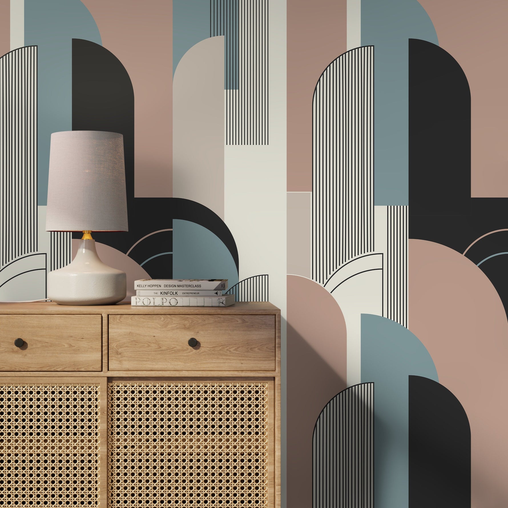 Abstract Geometric Wallpaper Contemporary Art Wallpaper Peel and Stick and Traditional Wallpaper - D621