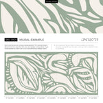 Light Green Abstract Art Wallpaper Large Boho Wallpaper Peel and Stick and Traditional Wallpaper - D624
