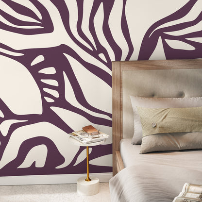 Purple Abstract Art Wallpaper Large Modern Wallpaper Peel and Stick and Traditional Wallpaper - D626