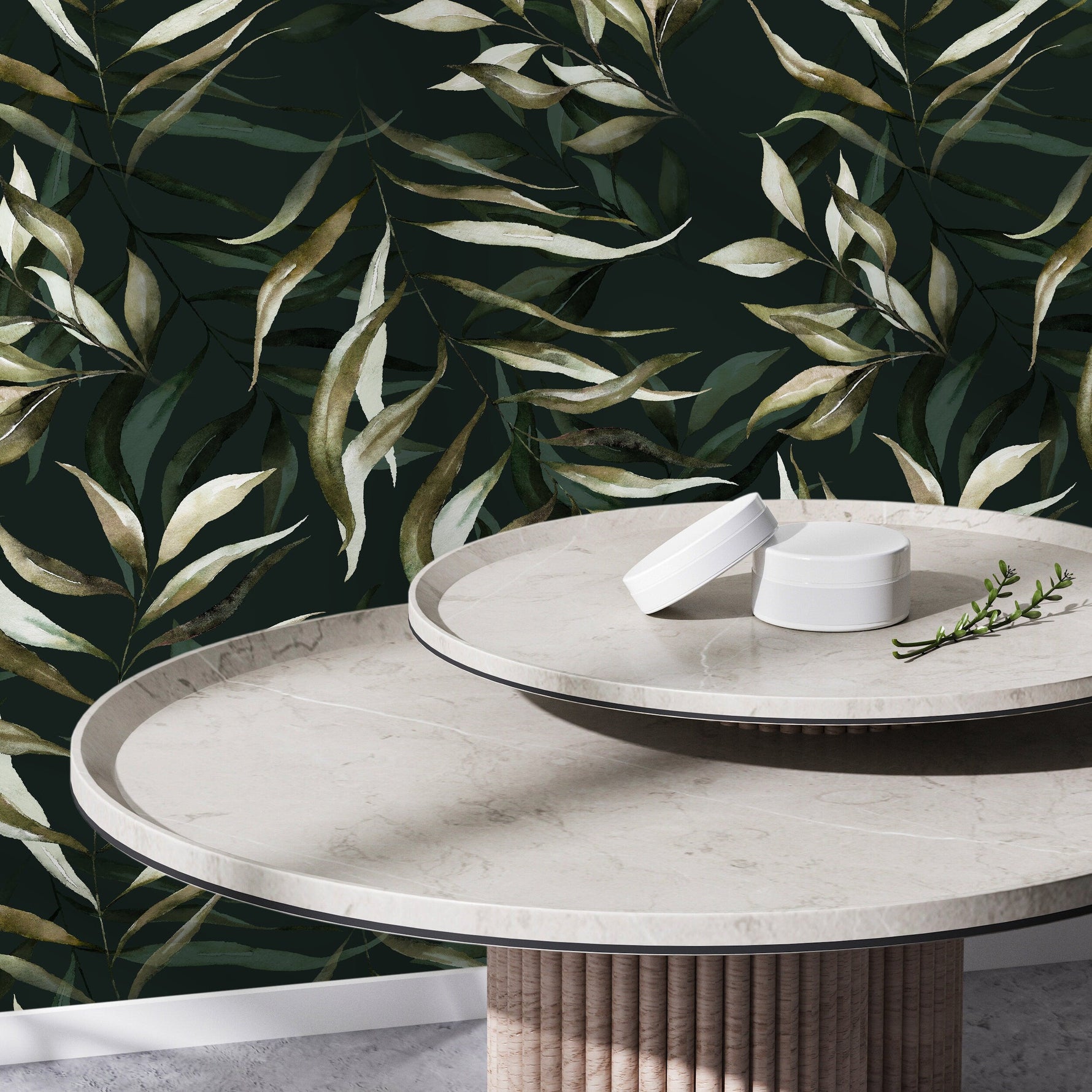 Tropical Leaf Wallpaper / Peel and Stick Wallpaper Removable Wallpaper Home Decor Wall Art Wall Decor Room Decor - D541