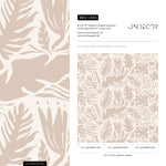 Light Leaf Abstract Wallpaper Boho Wallpaper Peel and Stick and Traditional Wallpaper - D666