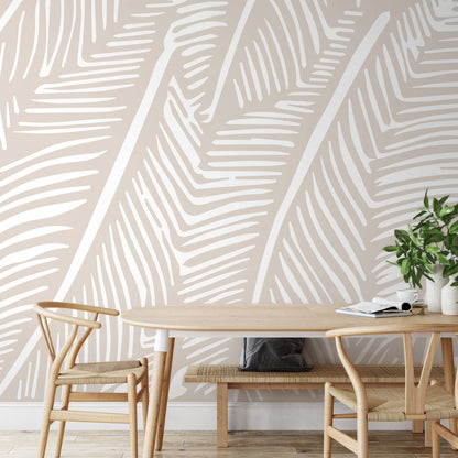 Abstract Palm Leaves Removable Wallpaper Wall Paper Wall Mural - Banana Leaf Wallpaper Tropical Wallpaper - B965