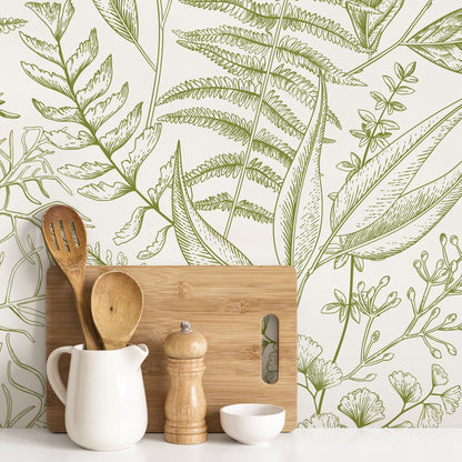 Herbal Illustration Wallpaper - C043