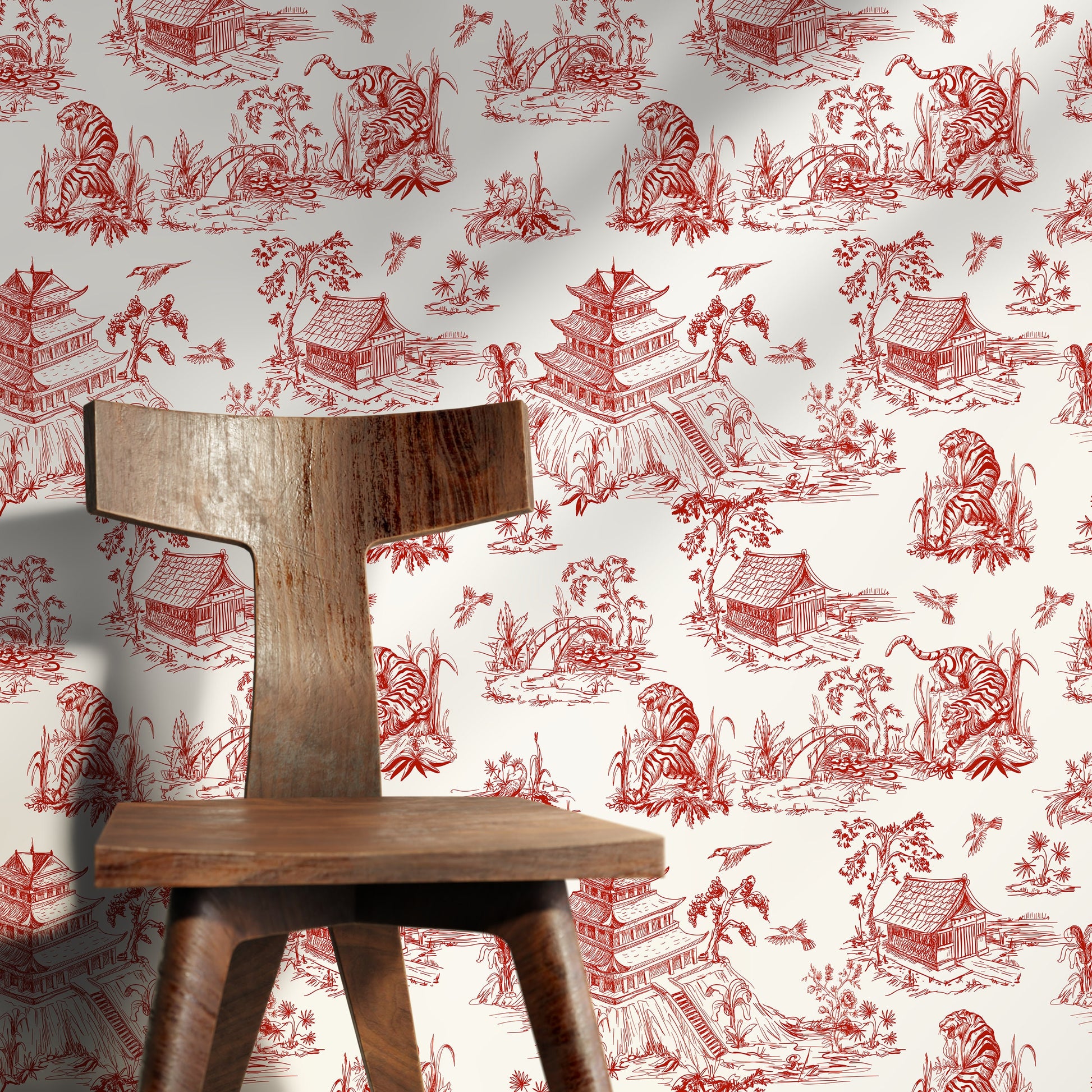 Dragon Waves Wallpaper - Removable Wallpaper Peel and Stick Wallpaper Wall Paper - C105